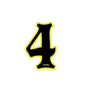 Haro - Early plate number #4 decal - Black Yellow - Old school bmx