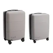 2pc Kadi Medium Check In Suitcase/Leisure Carry-On Suitcase Luggage Pebble Set