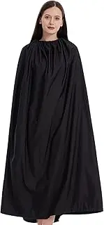Fulenyi Changing Robe,Adjustable Round Collar, Beach Poncho 3.94ft Long | Black Cape Instant Dressing Ups, Portable Changin Room for Models Dancers