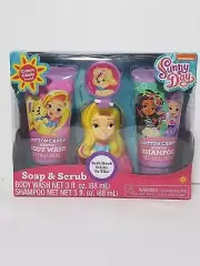 Sunny Day Childrens Bath Gift Set Shampoo, Body Wash, Bath Scrubby & Hook