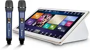 KTV Karaoke System,18.5 inch Capacitive Touch Screen, with Wireless Microphone, Power Amplifier Function, AI Smart Voice Control the Song Function,600K Cloud Song Library, 1T