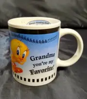 Warner Brothers Tweety Bird Ceramic Mug Cup Grandma You're My Favorite NIB