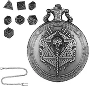 Tiny Dice Set | Portable Dice Set with Pocket Watch Shell Dice Toys - Tiny Board Game Metal Dice Steampunk Dice Accessories for Tabletop