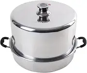 Roots & Branches FruitSaver Aluminum Steam Canner with Temperature Indicator, 7 Quart Jar Capacity, Silver
