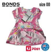 Bonds Girls Balletsuit Dress Shirt Size 00 (3-6 months) Spring Pink Floral Print