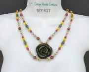 Summer Solstice Boho Double Strand Necklace DIY Kit with Photo Instructions