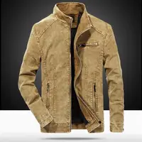 在飛比找ETMall東森購物網優惠-【巴黎精品】牛仔外套休閒夾克-立領做舊丹寧修身男外套3色a1