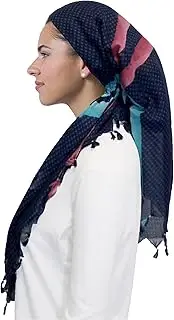 [Tribello] Pretied Head Scarf for Women Lightweight Pretied Bandana Tichel Head Scarves, Jewish Head Coverings for Women Beaded Fringes