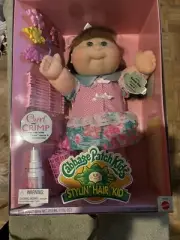 1995 Stylin’ Hair Kid Cabbage Patch. Bunny Rose. Curl And Crimp NIB