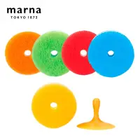 在飛比找博客來優惠-【日本Marna】日本製彩色廚房海綿菜瓜布5入(黃色-附吸盤
