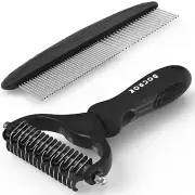 Dog Grooming Brush and Metal Comb, Undercoat Rake for Dogs Grooming Supplies