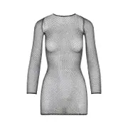 [Balenciaga] Balenciaga-Black Crystal Mesh Mini Top-Donna M