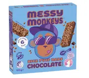 Messy Monkeys Rice Puff Chocolate Bars 6 Pack 120g