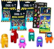 P.M.I. Among Us Party Favors Pack for Kids, Boys, Girls - Video Game Party Favors Bundle with 3 Blind Bags with Collectible Crewmate Mini Figurines Plus Stickers | Among Us Figures Set, Multicolor