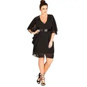 City Chic Sequin Wrap Dress Size 14
