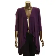 R & M RICHARDS NEW Women's Petite Open Front Jersey Duster Jacket Top 12P TEDO