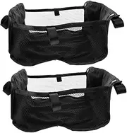 Vaguelly Stroller Storage Organizer Basket 2pcs Baby Stroller Bottom Basket Mesh Bag Easy to Install Disassemble Multifunctional