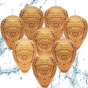 Palonu 6Pcs Hanging Wasp Nest Fake Waterproof Wasps Nest Decoy Artificial Hornets Wasp Nest for Home Garden Yard Outdoors