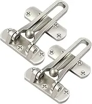 Home Security Door Lock - Child Proof Door Locks for Front Door Kids Safety for Inward Swinging Inside Doors Flip Lock Deadbolt Latch Guard Patio Apartment to Defend Your Home 2 Packs
