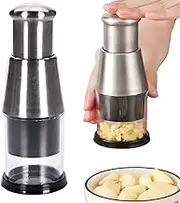 Silver Pressed Garlic Chopper - Multi-Functional Manual Garlic Press and Masher, Stainless Steel 304 Multi-Purpose Kitchen Aid