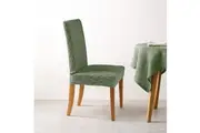 Sherwood Faux Linen Stretch Fit Chair Cover Eden Green 6 Pack