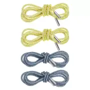 4pcs Rhinestone Shoe Laces with Net 55" Sapphire Blue & Lemon Yellow