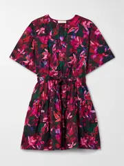 [Ulla Johnson] Ulla Johnson - Nadira Floral-print Cotton-poplin Mini Dress - Red - US12 US 12 Red