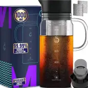 Airtight Cold Brew Glass Coffee Maker Iced Tea Maker Juice Water Carafe Server
