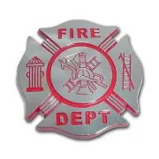 Firefighter / Red Fire Dept - 3" Chrome Auto Emblem