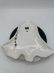 Vintage 2019 Hobby Lobby Halloween Ceramic White Ghost Plate EUC