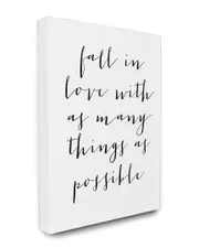 Stupell Fall in Love With as Many Things as Possible Canvas Wall Art by lulusimonSTUDIO