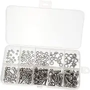Cabilock 1Set Threaded Round Head Bolts and Nuts Assortment Kit Fasteners for Machine Repairing for Electronics Furniture and Mechanical Projects