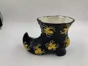 Transpac Ceramic 6.5in Spider Witch Shoe Candy Dish CC01B29026