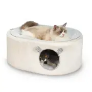 Cat Bed for Indoor Cats, Fluffy Cat Cave Large Enclosed Cat House Pet Bed Ham...