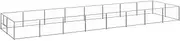 Dog Kennel Silver 16 m² Steel,Dog Kennels & Runs 43.7KG-3082124