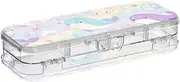 Yoogain Pastel Colorful Sea Animal Dreamy Plastic Pencil Box Double Deck Hard Pens Case Boxes For Stationery Supplies With Snap And Lid