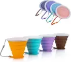 Silicone Foldable Cup, 4 Pack BPA Free Collapsible Travel Mugs, Folding Silicone