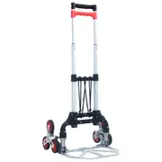 vidaXL Foldable Stair Transport Trolley 70 kg Aluminium Silver