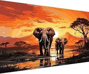 BOHADIY Elephant Diamond Painting Kits for Adults - Art Beginner, Large Size 5D DIY Full Drill Dots Animal Paintings with Diamonds Gem and Crafts Gem Art Painting Kits Home Wall Decor 27.5 x15.7inch
