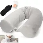 Travel Pillow Twist Memory Foam Neck Support Adjustable Bendable Roll Pillow