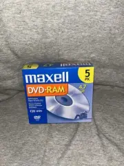 Maxell DVD-RAM DISC 4.7GB Rewritable DVD-RAM Disc for Video/Data 5-Pack Sealed