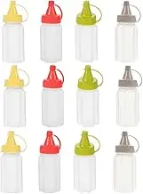 JECOMPRIS Mini Sauce Squeeze Bottles 16pcs Compact Plastic Bottles for Ketchup Mustard Dressing Leakproof Containers for Bbq Picnic Lunch Boxes