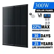 300W 12V Fixed Solar Panel Kit Home Caravan Camping Battery Charging Power Bank