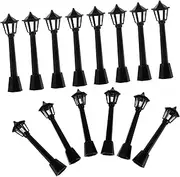 ANDRESLAD 25Pcs Mini Street Lamp Models Vintage Garden Decor Micro Street Lights for Miniature Houses Realistic Lighting Props for Craft Projects and Dollhouses