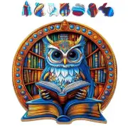 Wooden Jigsaw Puzzles for Adults, Book Owl Puzzle, 200 Pieces Unique Animal S...