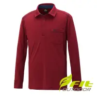 在飛比找momo購物網優惠-【Fit 維特】男-抗UV吸濕排汗立領衫-胭脂紅 HW110