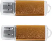 Mellisso 2X USB Memory Stick Flash Pen Drive U Disk for PC TV Color:Golden Capacity:64MB