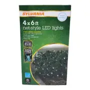 Sylvania 4'x6' 70 Micro LED Cool White Net Style Lights Tangle Free NEW
