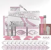 Ysen's Eyelash Lifting Set, Brow Lamination and Tint Set (Black), Eyebrow Lifting Set, Professional Complete, Lasts 6-8 Weeks, Oversized Gift Box, Suitable for Salon and Home Use