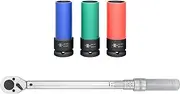 Torque Wrench Set 1/2" 42-219Nm with Impact sockets 17, 19, 21mm from WIESEMANN 1893 I Complete car Set for Changing Tyres with Impact Spanner & Nuts I with Transport Box I 81529